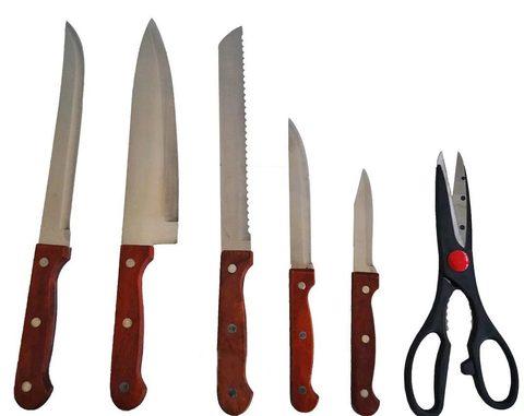 Набор кухонных ножей на деревяной подставке из 7 предметов Fissman (Стальной монолит) - фото 6 - id-p79709663