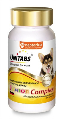 Unitabs витамины JuniorComplex c B9 для щенков, 100таб - фото 1 - id-p79726899
