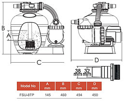 Моноблок для бассейна Aqualine FSU-8TP, фото 3