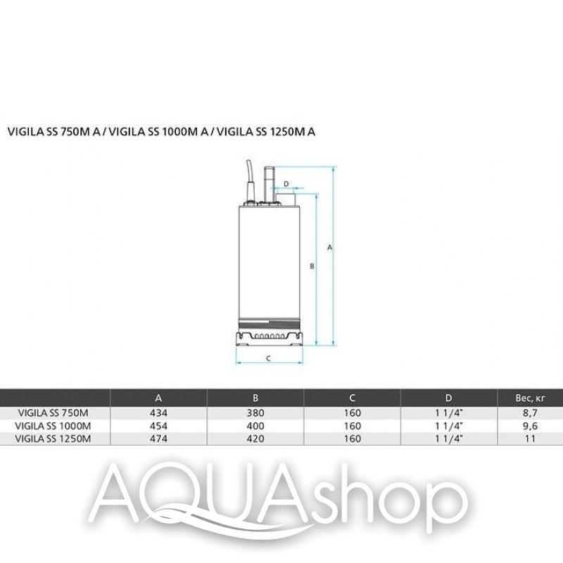 Погружной дренажный насос Vigila SS 1250MA - фото 2 - id-p73530624