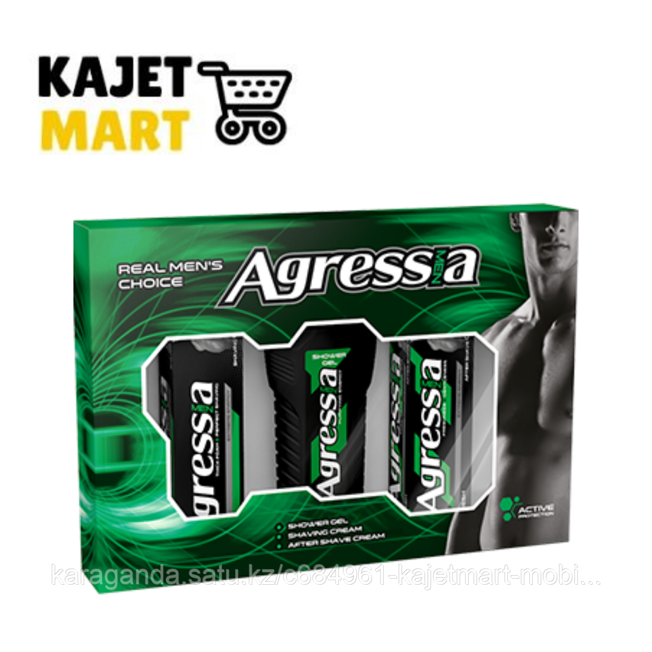 Agressia FRESH Подарочный набор (гель для душа + крем для бритья + крем после бритья)