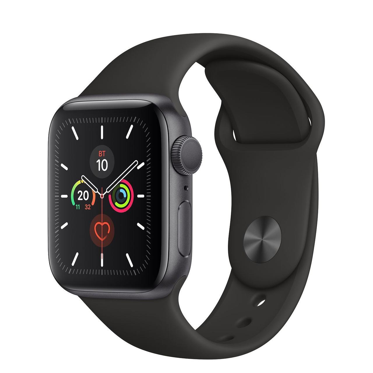 Apple Watch Series 5 40mm Space Gray Aluminum Case with Black Sport Band