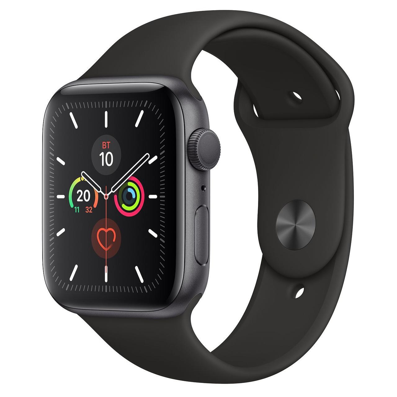 Apple Watch Series 5 44mm Space Gray Aluminum Case with Black Sport Band