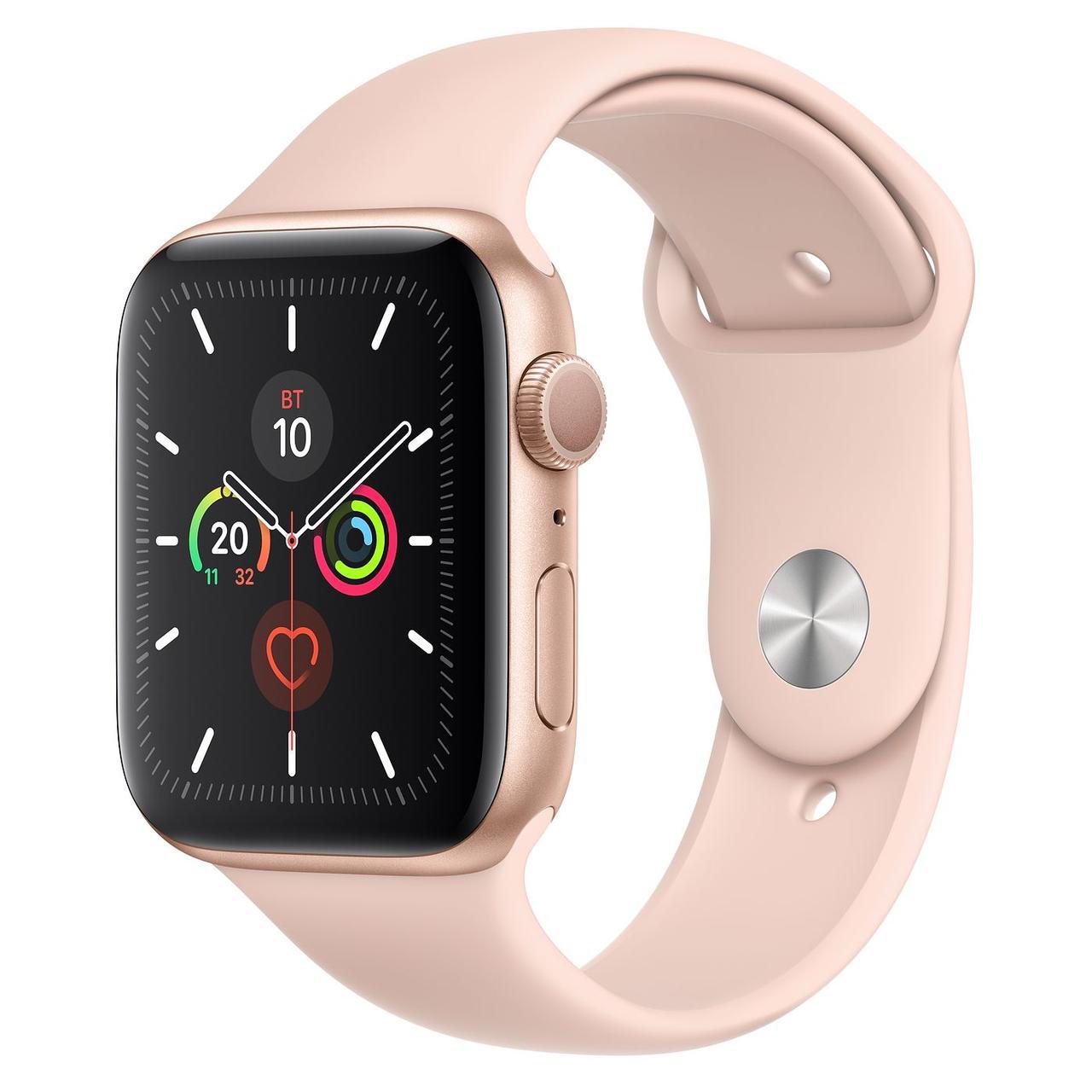 Apple Watch Series 5 44mm Gold Aluminum Case with Pink Sand Sport Band