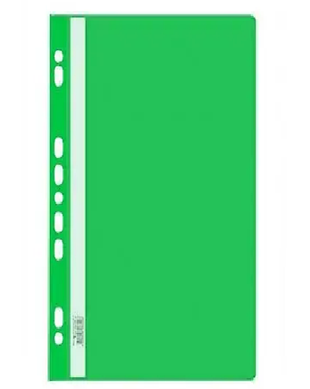 Папка-скоросшиватель  с перфорацией, А4, 160/180 мкм, зеленая, фото 2