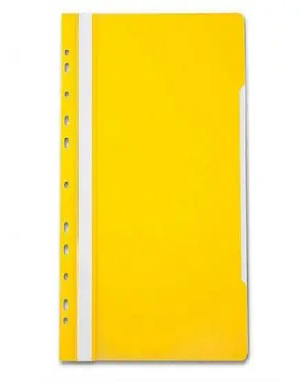 Папка-скоросшиватель  с перфорацией, А4, 160/180 мкм, желтая, фото 2