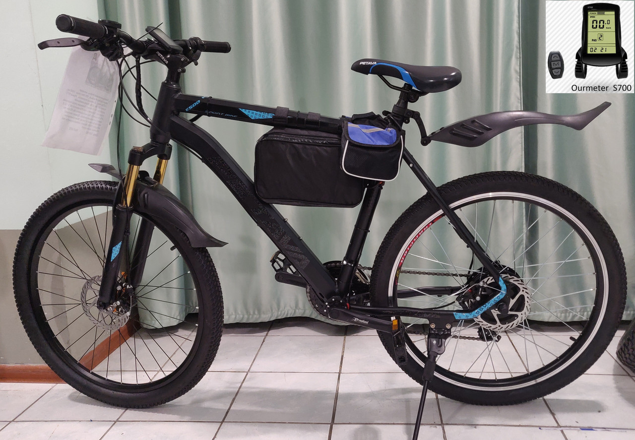 48v 500w (max 1000 w) Bafang, аккум. 48v 15A/H. Электровел. Рама 21". Колеса 26".