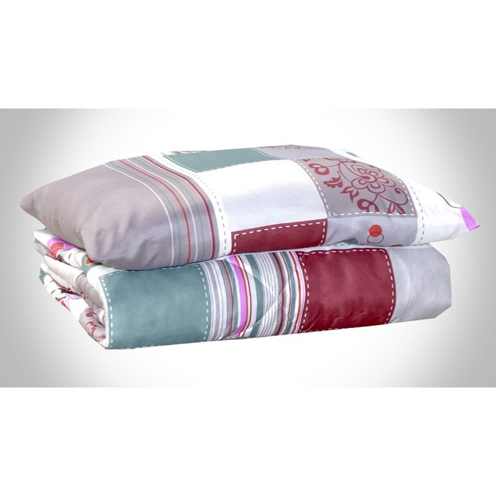 Комплект Дачный: одеяло 1,5сп, синтепон 100 гр/м + подушка 50х70 см, пэ 100%