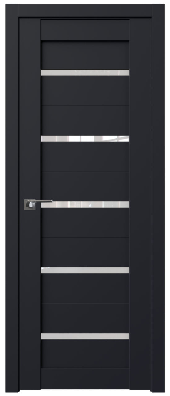 Дверь межкомнатная царговая 7U Черный матовый, Белый триплекс, 600 - фото 1 - id-p79791319