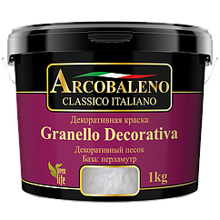 Декоративная краска Аркобалено Granello Decorativa 5кг, металлик серебро