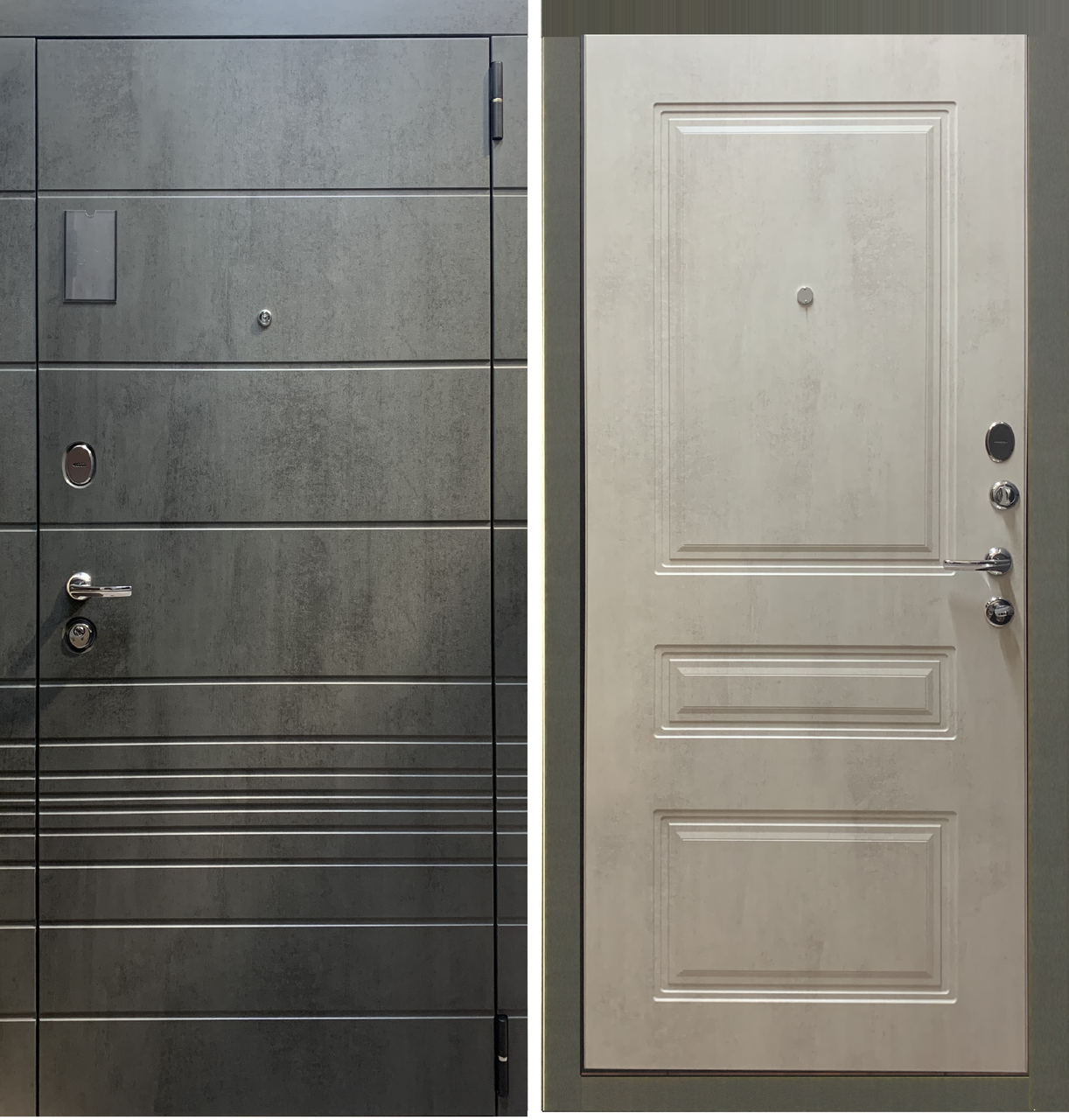 Входная металлическая дверь СанПьер серый камень