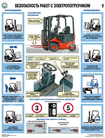 Плакат "Безопасность работ с электро погрузчиком"
