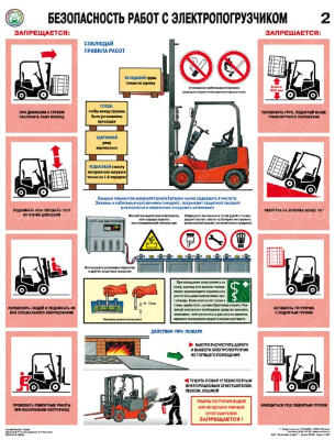 Плакат "Безопасность работ с электро погрузчиком" - фото 2 - id-p79846501