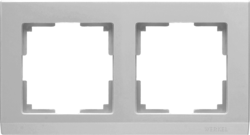 Рамка на 2 поста /WL04-Frame-02 (серебряный)