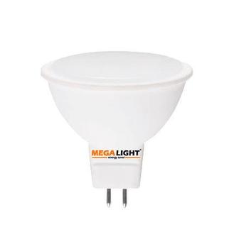 LED ЛАМПА MR16 "Spot" 5W 450Lm 230V 6500K GU5.3 MEGALIGHT (10/100)