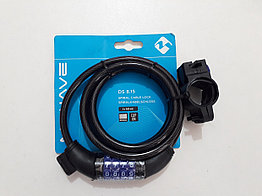 Противоугонный трос металлический "M-Wave". Замок с паролем для велосипеда. Велозамок с кодом. Original.