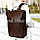 Городской рюкзак кожаный с USB выходом для ноутбука с металлической ручкой Xinboshda 701 коричневый, фото 4