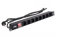 ITK PH12-8D1-P PDU 8 РОЗЕТОК НЕМ. СТАНДАРТ С LED ВЫКЛЮЧАТЕЛЕМ, 1U, КАБЕЛЬ 2М ВИЛКА НЕМ. СТАНДАРТ