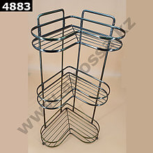 Угловая полка металлическая с полками, бронза 4883