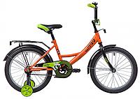 Велосипед NOVATRACK 18", VECTOR, оранжевый, защита А-тип, тормоз нож., крылья и багажник чёрн.