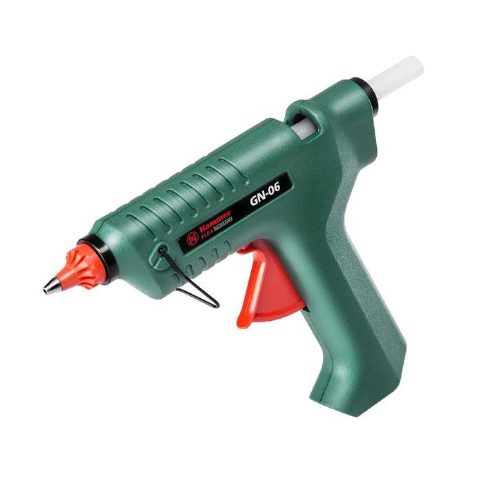Клеевой пистолет Hammer Flex GN-06, 80 Вт, 220 В, 22 г/мин, насадки, 11 мм, кейс