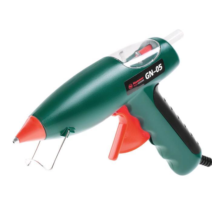 Клеевой пистолет Hammer Flex GN-05, 80 Вт, 220 В, 20 г/мин, насадки, 11 мм