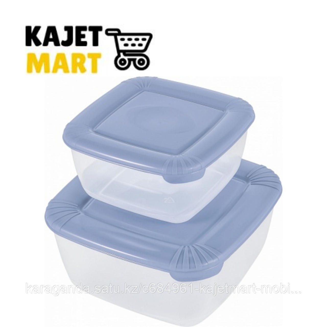 Набор для пищевых продуктов POLAR квадратных 2 шт. (0,46л; 0,95л) туманно-голубой