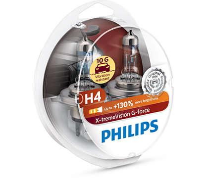 Галогеновые лампы Philips H4 X-tremeVision G-force +130%