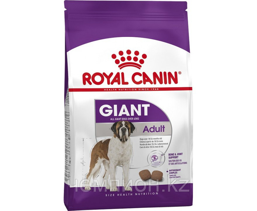 ROYAL CANIN Giant Adult, Роял Канин корм для взрослых собак гигантских пород, уп. 15+3кг - фото 1 - id-p79914930