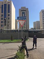 Установка дорожных знаков