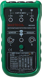MS5900 индикатор чередования фаз в 3-фазных цепях ACV и направления вращения 3-фазных двигателей Mastech