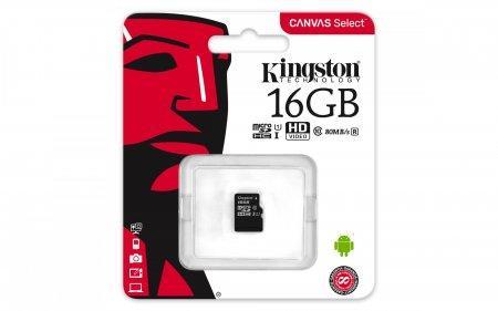Карта памяти MicroSD 16GB Class 10 U1 Kingston SDCS/16GBSP