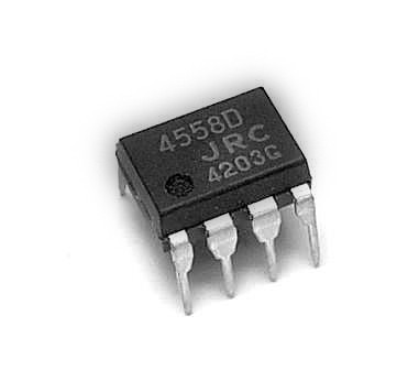 JRC4558D (MC4558) двухканальный операционный усилитель широкого применения.