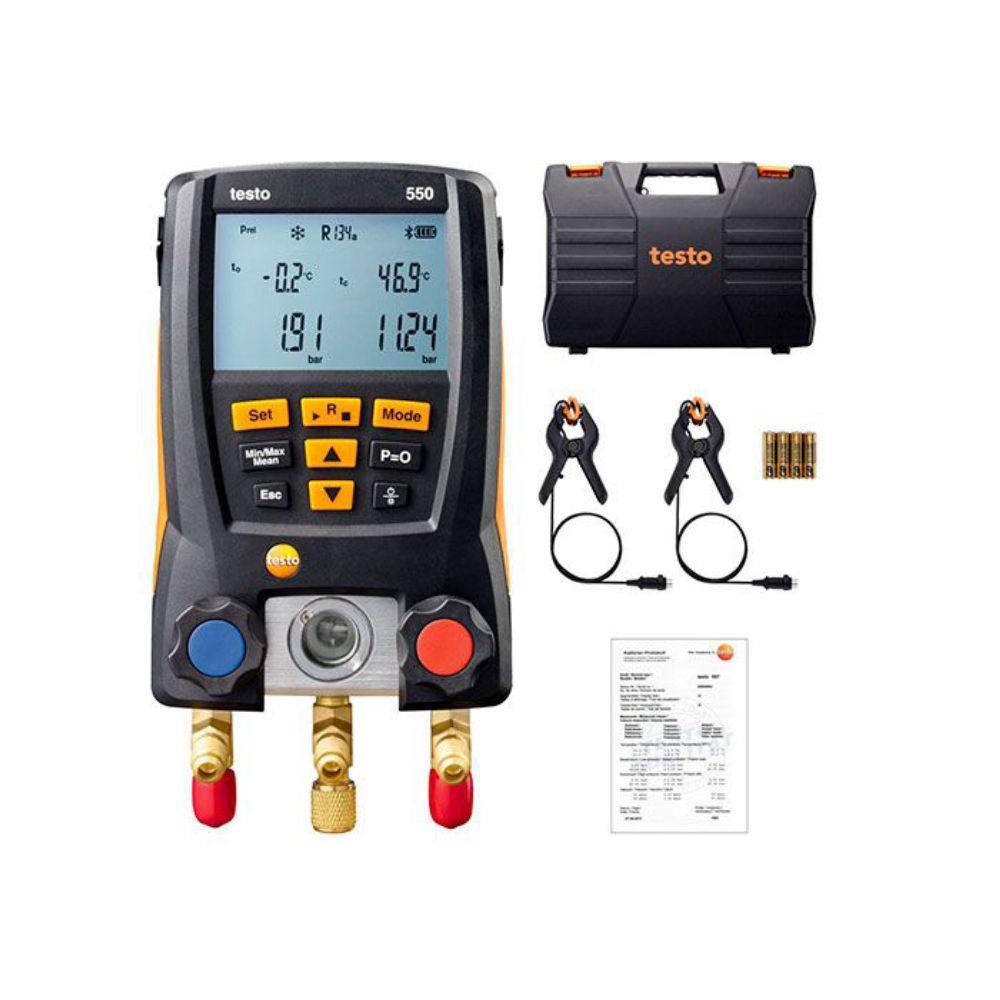 Testo 550 Bluetooth в комплекте с 2-мя зондами-зажимами, батарейками, кейсом