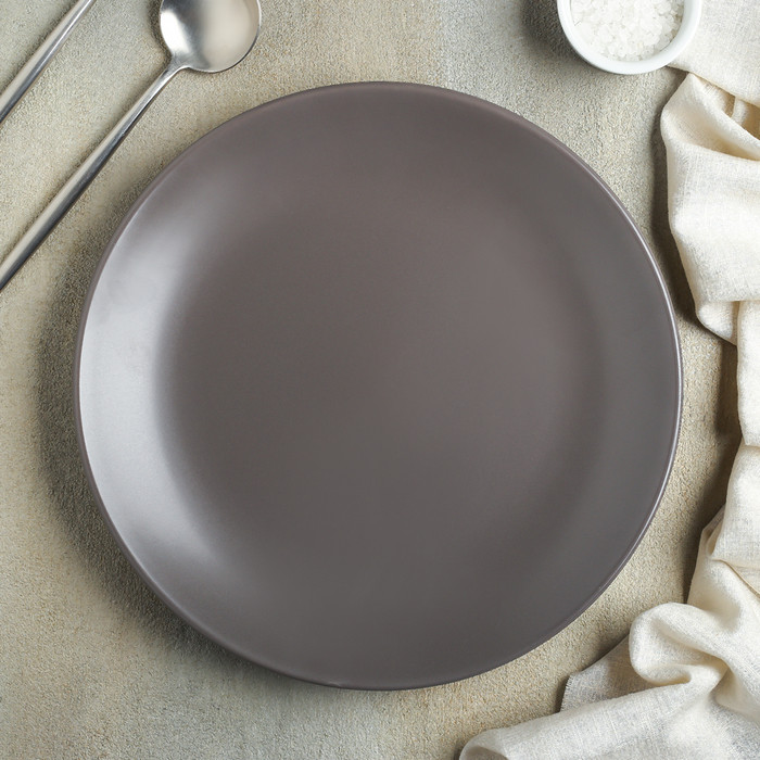 Тарелка обеденная «Пастель», 27 см, цвет коричневый