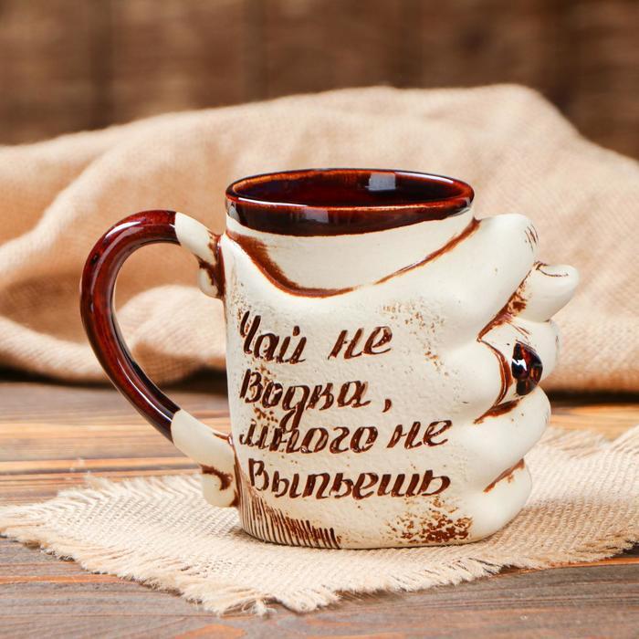Кружка для пива "Дуля" под шамот, 0,5 л, микс