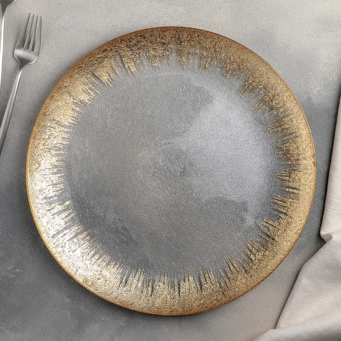 Тарелка подстановочная «Бурлеск», d=33 см, цвет золотой