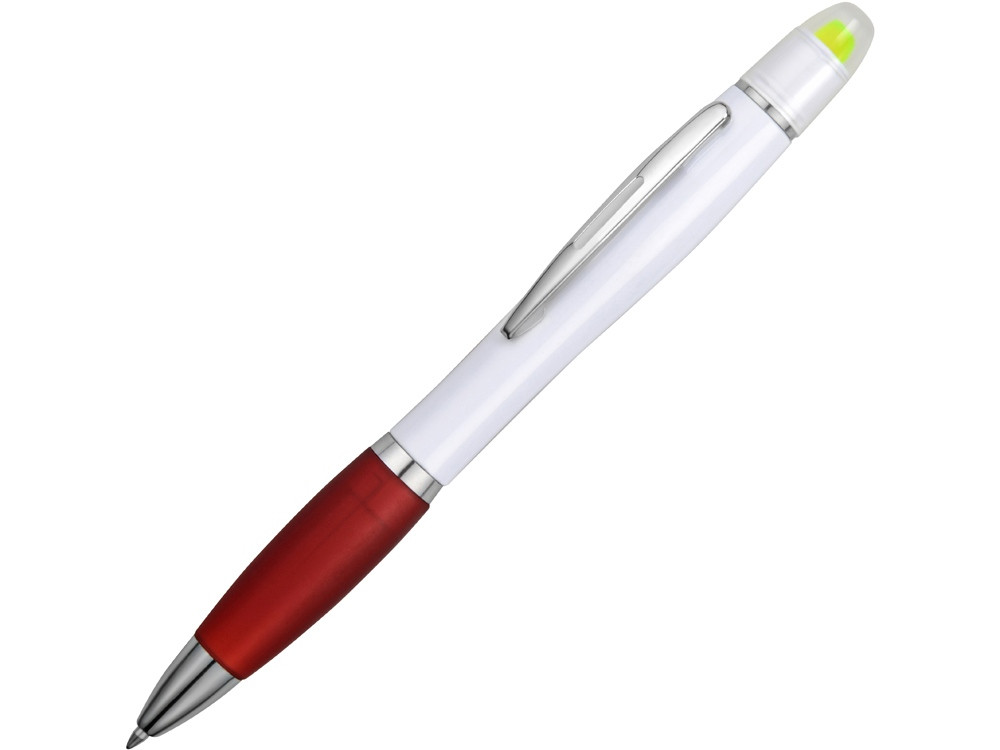 Ручка шариковая с восковым маркером белая/красная - фото 1 - id-p79926236