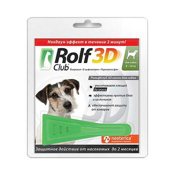 ROLF CLUB 3D для собак 4-10кг капли от блох и клещей на холку