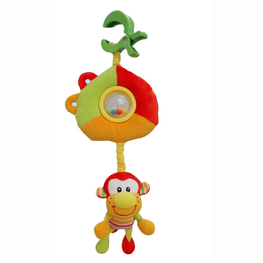 Развивающая игрушка I-BABY подвеска ОБЕЗЬЯНКИ на клипсе 30*30см ( в кор. по 48 шт.)