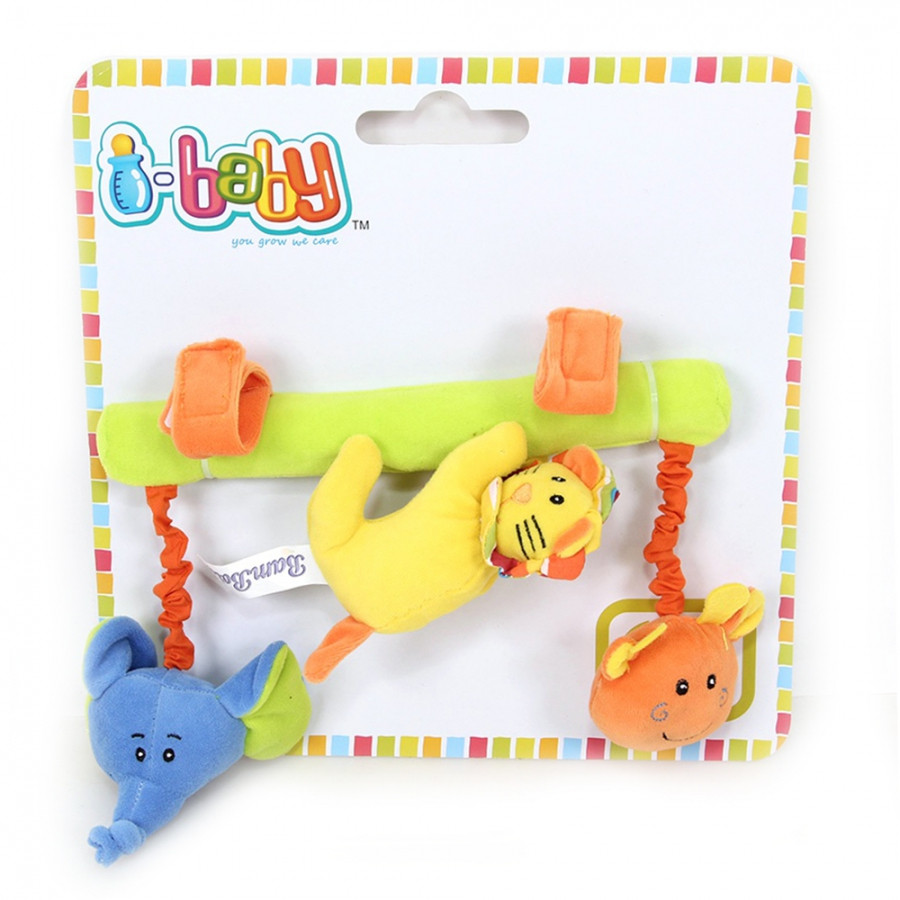 Развивающая игрушка I-BABY подвязка ДРУЗЬЯ ИЗ ДЖУНГЛЕЙ 26 см ( в кор. по 24 шт.)