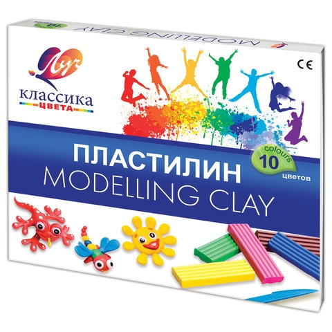 Пластелин  "КЛАССИКА" 10 цв. 200 г