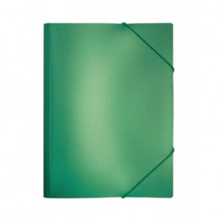 Папка на резинках, пластик, А4, зеленый металлик, 0,5, Index
