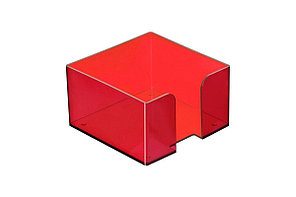 Пластбокс для блока бумаги для записи 9х9х5, темно-красная вишня СТАММ