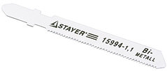 Полотна STAYER "PROFI" для эл/лобзика, Bi-Metall, по металлу (0,5-1,5мм), EU-хвост., шаг 1,1мм, 50мм, 3шт
