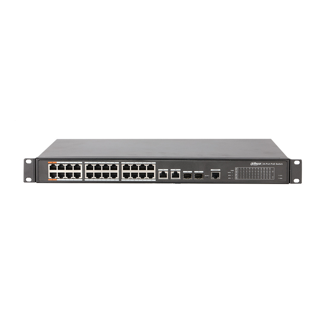 Dahua DH-PFS4226-24ET-240 Коммутатор 19" Cтоечный, 24x10/100/1000M + 4 SFP, Управл (L2), PoE,  металл, 1U