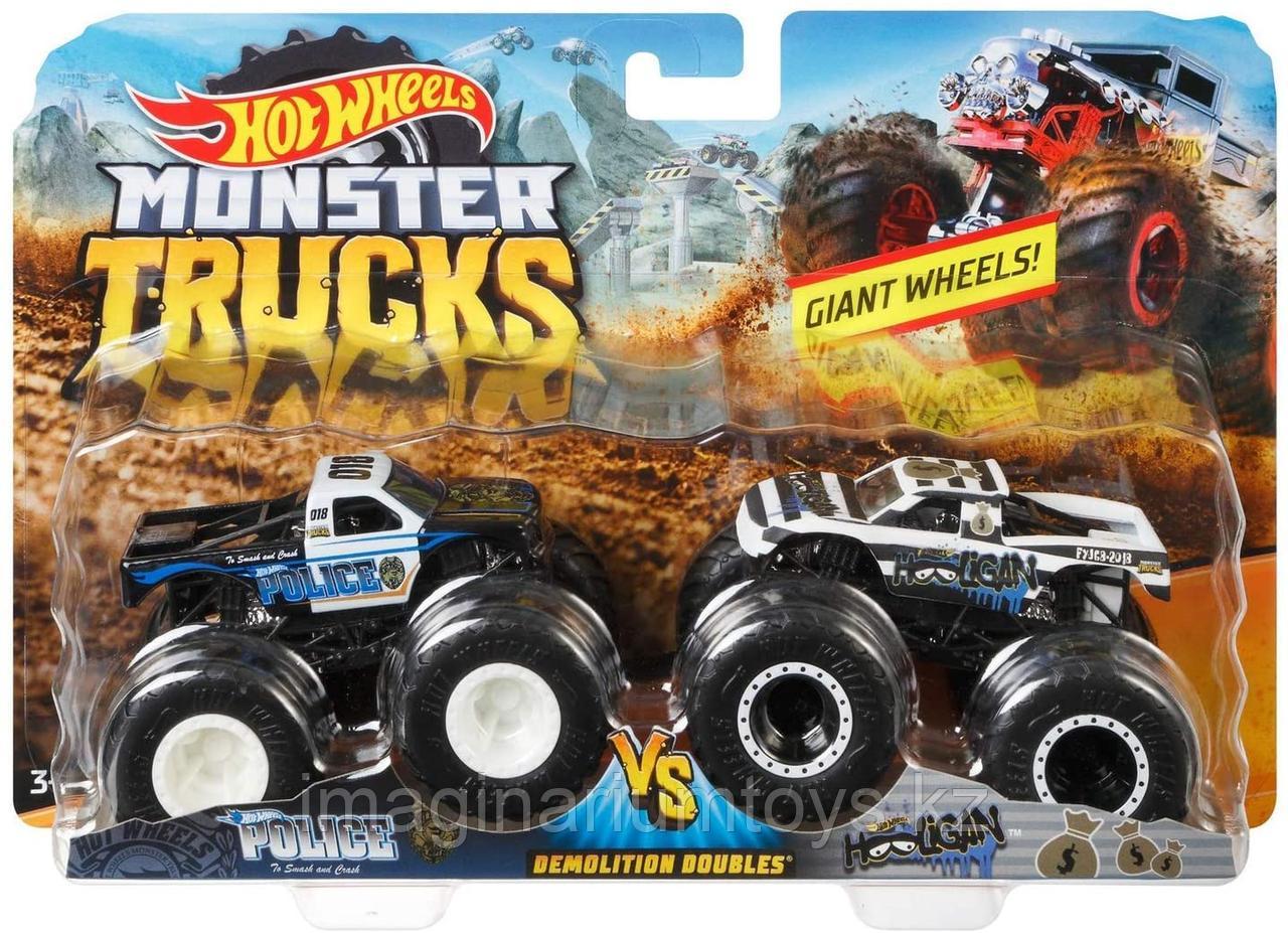 Машинки Hot Wheels Monster Trucks Монстр Трак Полиция набор 2 шт - фото 1 - id-p80071852