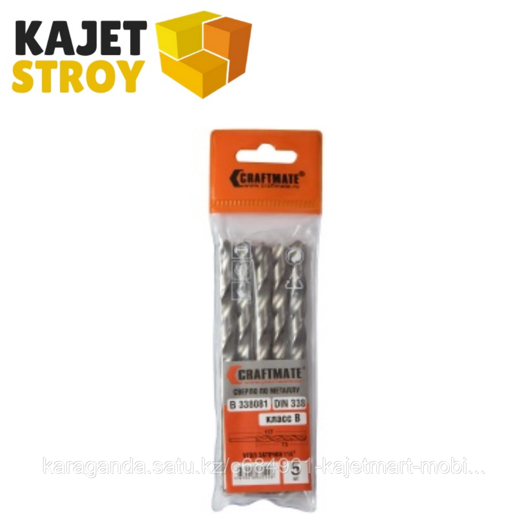 Сверло по мет. ср. сер. DIN 338 6.5mm SAND.кл.В (уп 10шт)