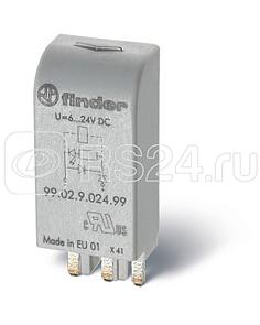 Модуль индикации и защиты LED + диод ( + A2) 6...24В DC зел. FINDER 9902902479