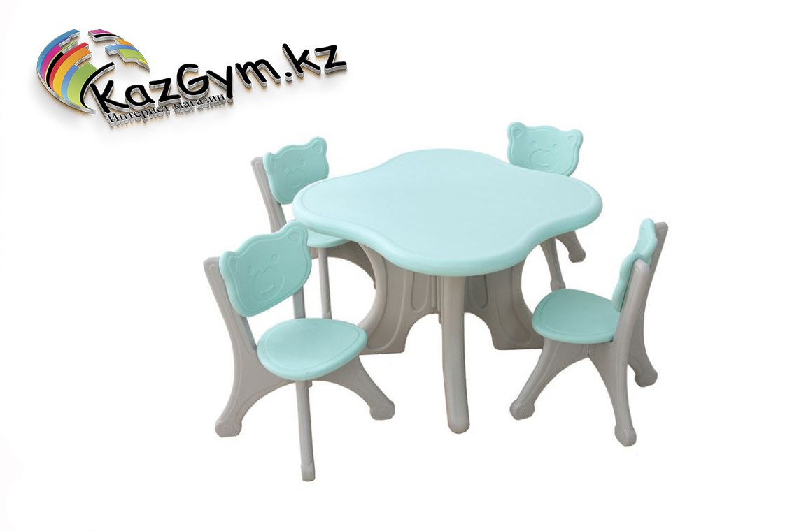 Пластиковые столик + 4 стула - фото 1 - id-p63472307